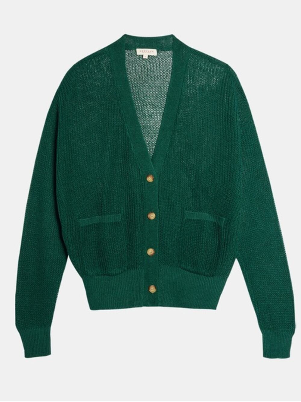 DEMYLEE $272 Adonis Green Linen Cardigsn Small